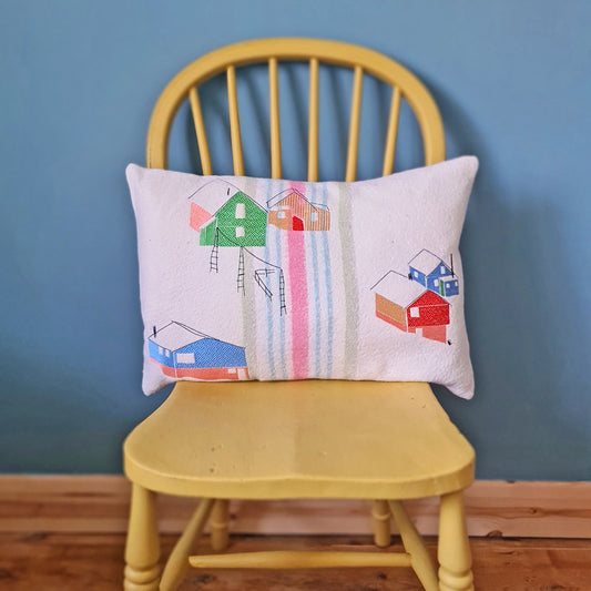 "Made for Makerville" Houses Wool Cushion No.1